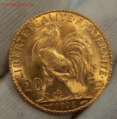 20 Франков 1908г яркий UNC до вечера 10.09.22 - IMG_20220909_193642