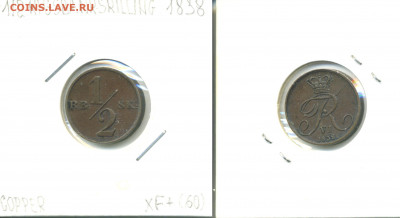Дания ½ ригсбанкскиллинга, 1838 - Danmark1_2sh1838