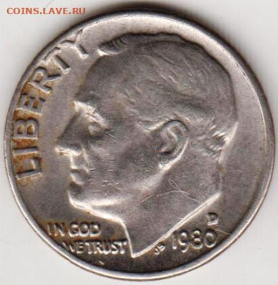 США дайм 1980 г. D до 18.09.22 г. в 23.00 - 066