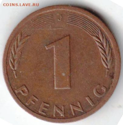 ГЕРМАНИЯ 1 пфенниг 1991 г. J до 20.09.22 г. в 23.00 - 060