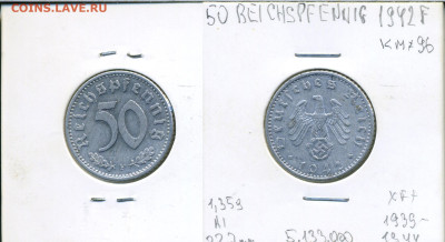 Германия - Третий рейх 50 рейхспфеннигов, 1942 - 50pf1942f