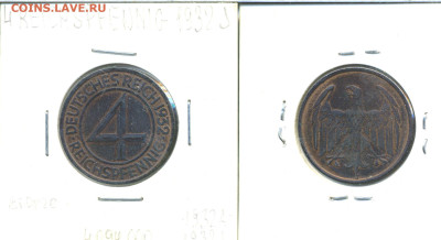 Германия 4 рейхспфеннига, 1932  J - 4pf1932j