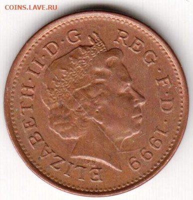 ВЕЛИКОБРИТАНИЯ 1 пенни 1999 г. до 22.09.22 г. в 23.00 - 029