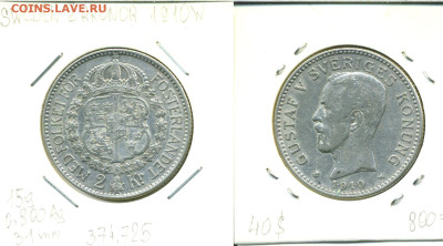 Швеция 2 кроны, 1910 - 2kr1910