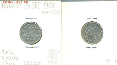 Швеция 25 эре, 1904 - 25ore1904