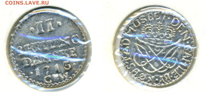 Дания 2 скиллинга, 1715 - dan2sk1715