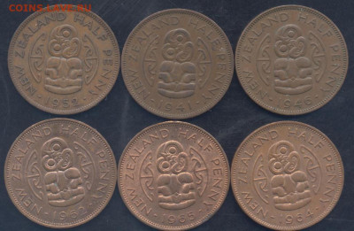 2 пенни 1941,46,52 г. 1 пенни 1961,62, - НЗ полпенни 1