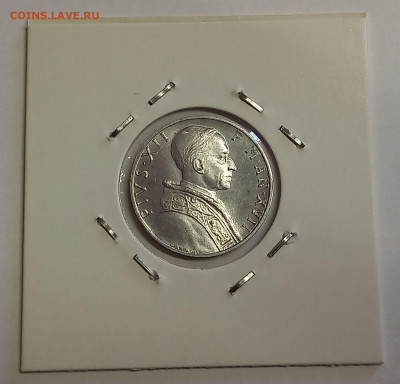 Ватикан 5 лир 1955. UNC. Тираж - 30 000 шт. - 11