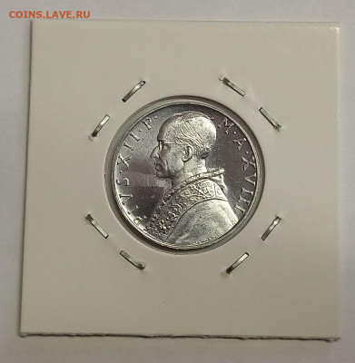 Ватикан 10 лир 1956. UNC. Тираж - 80 000 шт. - 7