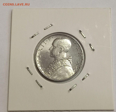 Ватикан 10 лир 1958. UNC. Тираж - 30 000 шт. - 8