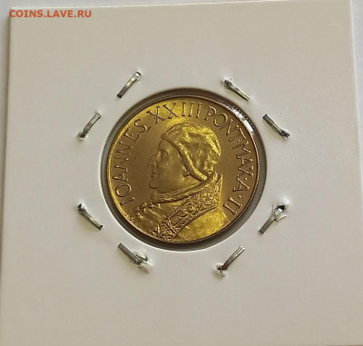Ватикан 20 лир 1960. UNC. Тираж - 25 000 шт. - 8