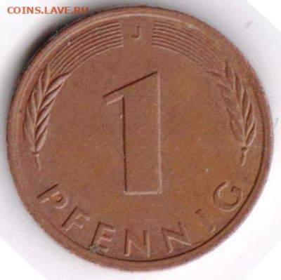 ГЕРМАНИЯ 1 пфенниг 1991 г. J до 26.09.22 г. в 23.00 - 052
