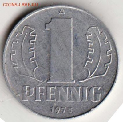 ГДР 1 пфенниг 1975 г. до 26.09.22 г. в 23.00 - 055