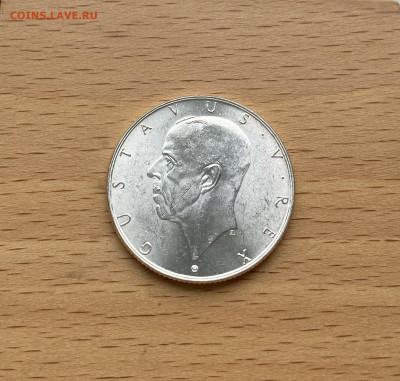 Швеция 2 кроны 1938 300 лет поселению Делавэр Корабль Серебр - IMG_7149.JPG