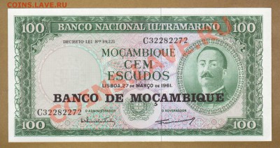МОЗАМБИК.100-ЭСКУДО.1961.ПРЕСС.--до.2.12.11-22:00 МСК. - МОЗАМБИК. 100-ЭСКУДО.1961.