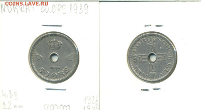 Норвегия 50 эре, 1939 - n50ore1939