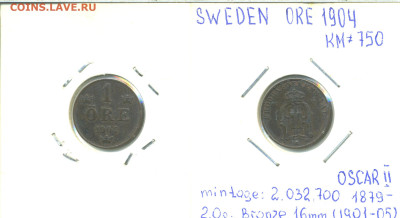 Швеция 1 эре, 1904 - sw1ore1904