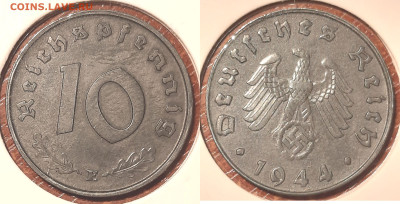 Германия - Третий рейх 10 рейхспфеннигов, 1944 Е до 26го - 10pf1944e