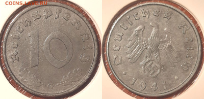 Германия - Третий рейх 10 рейхспфеннигов, 1941 G до 26го - 10pf1941g