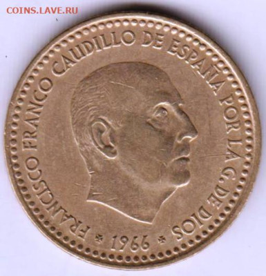 ИСПАНИЯ 1 песета 1966 г. до 28.09.22 г. в 23.00 - 035