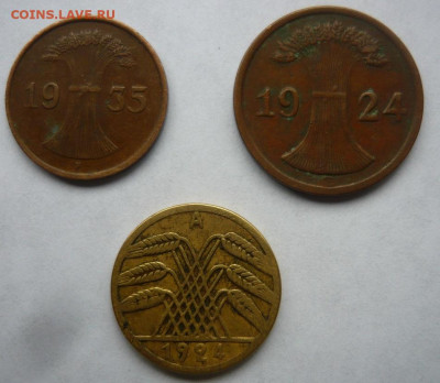 1,2и 5 пфенниг 1924-35гг.Германия.До 25.09. 22.00 мск - P1430950.JPG