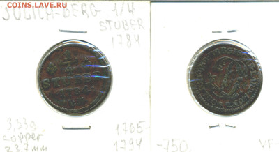 Юлих-Берг ¼ штюбера, 1784 до 26го - 1_4st1784