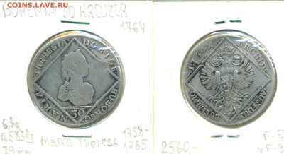 Богемия 30 крейцеров, 1764 до 26го - Bo30kr1764