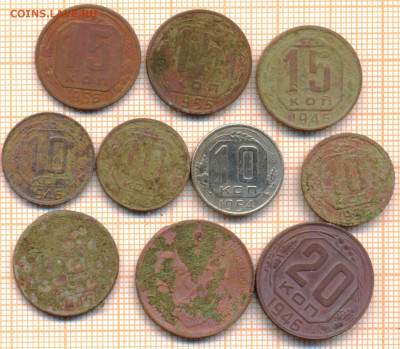 монеты СССР до 1961г. 10 монет, никель8, до 29.09.22 в 22:00 - никель 8