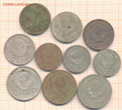 монеты СССР до 1961г. 10 монет, никель5, до 29.09.22 в 22:00 - никель 5а