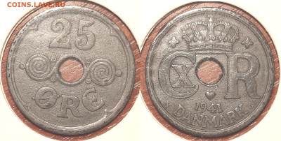 Дания 25 эре, 1941 до 29го - 25ore1941