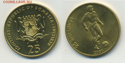 Сомали 25 шиллингов, 2001 (футболист) UNC до 29го - 25_football_somali