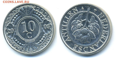 Нидерландские Антильские острова 1+10 центов, 2003 до 29го - NedAnt10c2003