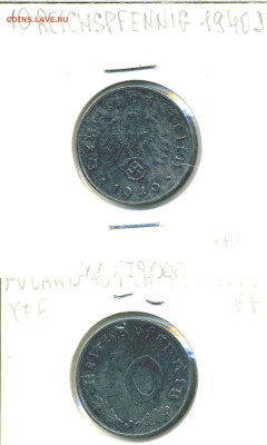 Германия - Третий рейх 10 рейхспфеннигов, 1940 J до 29го - germ10pf1940j
