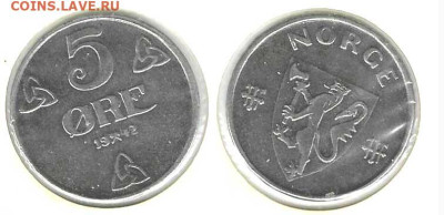 Норвегия 5 эре, 1942 до 29го - Nor5ore1942