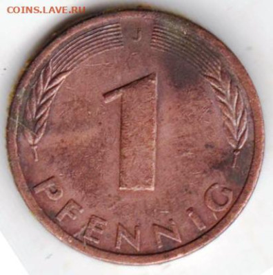ГЕРМАНИЯ 1 пфенниг 1980 г. J до 04.10.22 г. в 23.00 - 043