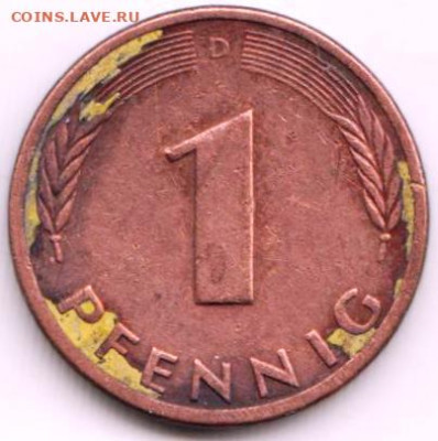 ГЕРМАНИЯ 1 пфенниг 1980 г. D до 04.10.22 г. в 23.00 - 045