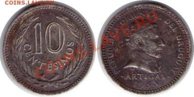 >L< Уругвай 10 сентим 1953 до 4.12.11 21:00 - Уругвай_10_сентим_53