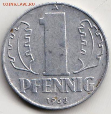 ГДР 1 пфенниг 1968 г. до 04.10.22 г. в 23.00 - 047