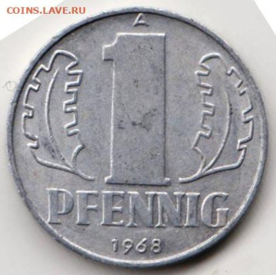 ГДР 1 пфенниг 1968 г. до 04.10.22 г. в 23.00 - 048