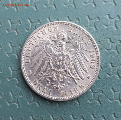 3 марки 1909 г., Вюртемберг, отличная, короткий до 1.10.22 - 6