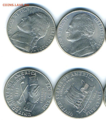 США 5 центов, 2004 200 лет экспедиции Льюиса и Кларка до 3го - USA5cent2004