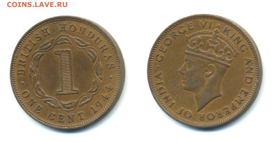 Британский Гондурас 1 цент, 1944 - BrGon1c1944
