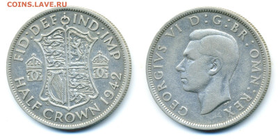 Великобритания ½ кроны, 1942 до 3го - Brit1_2kr1942