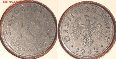 Германия - Третий рейх 10 рейхспфеннигов, 1940 J до 3го - ger10pf1940j