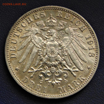 Саксония. 3 марки 1913. До 07.10.22 в 22.00 - SA-1913-2500.JPG