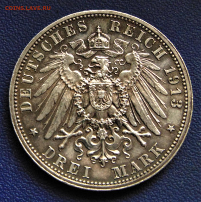 Саксония. 3 марки 1913, юбилейная. До 07.10.22 в 22.00 - SA-1913j-2500.JPG