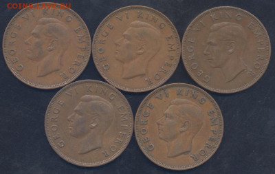 ФИКС.  Новая Зеландия  1 пенни 1941-52 г. До ухода в архив. - 1 пенни 1941-46 1