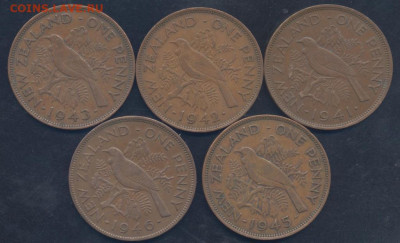 ФИКС.  Новая Зеландия  1 пенни 1941-52 г. До ухода в архив. - 1 пенни 1941-46
