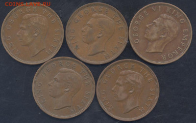 ФИКС.  Новая Зеландия  1 пенни 1941-52 г. До ухода в архив. - 1 пенни 1947-52 1