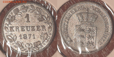 Вюртемберг 1 крейцер, 1871 до 6го - worttemberg1kr1871